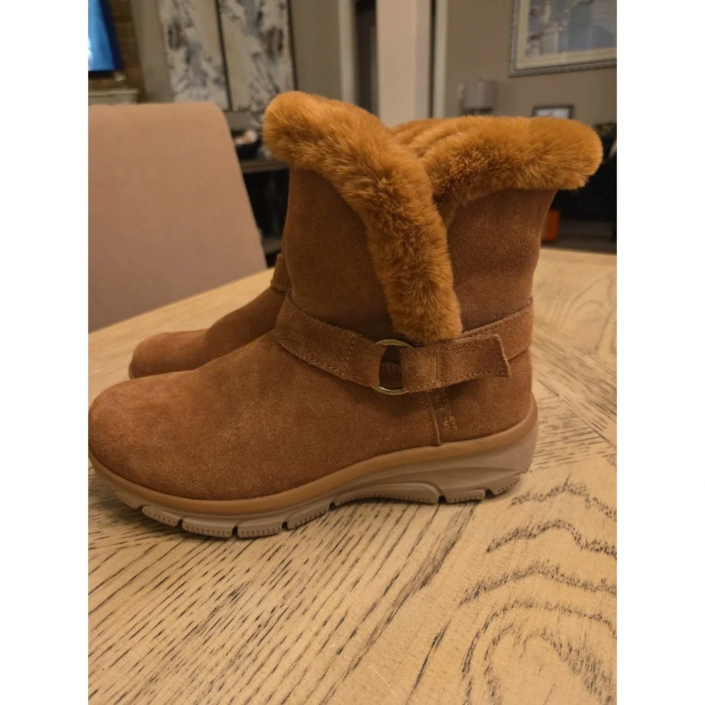 Skechers Slip-Ins Boots Easy Going Casually Perfect Women's 8M Brown Chestnut